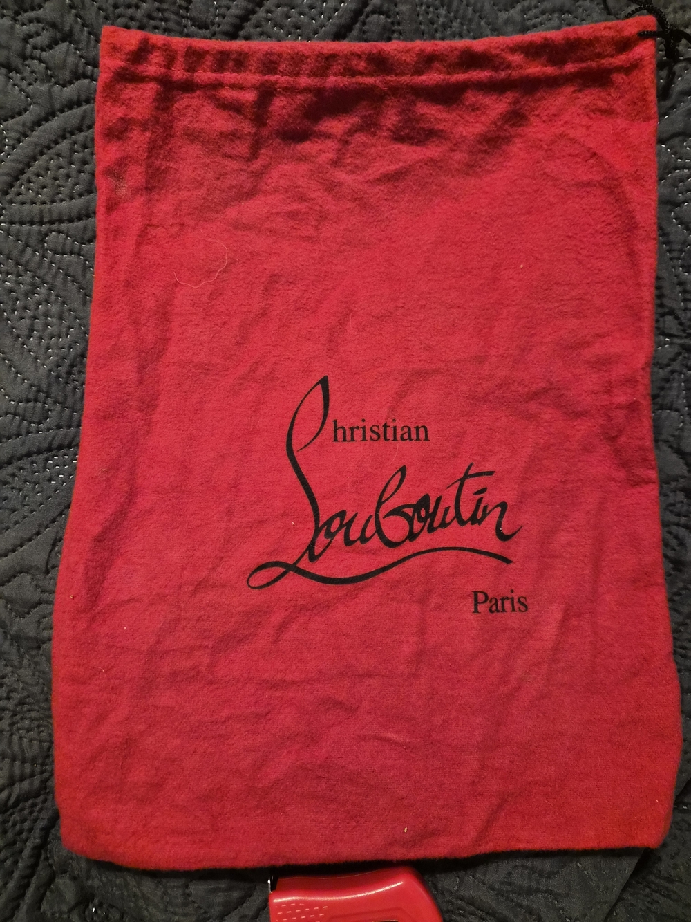 Christian Louboutin Large Red Drawstring Dust Bag 15x11